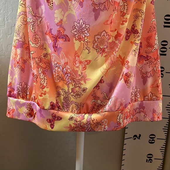 Cw Classics pink & orange bra top sleeveless square neck silky fabric plus size - Picture 3 of 12